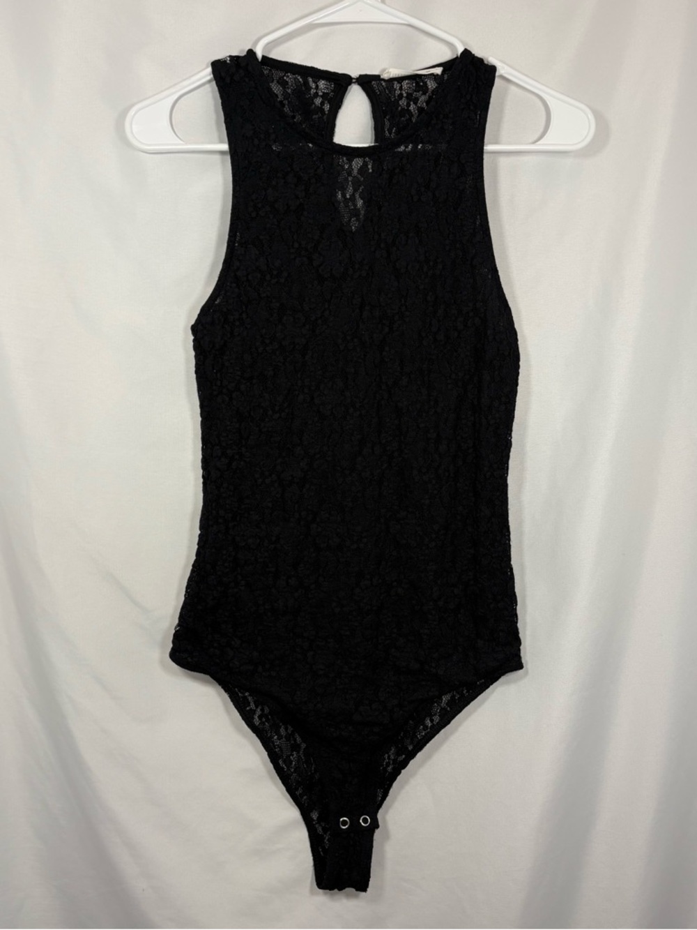 Terranova Womens Lace Sleeveless Black Bodysuit Size Small